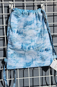 Cotton Drawstring Tote - Abstract Skyline