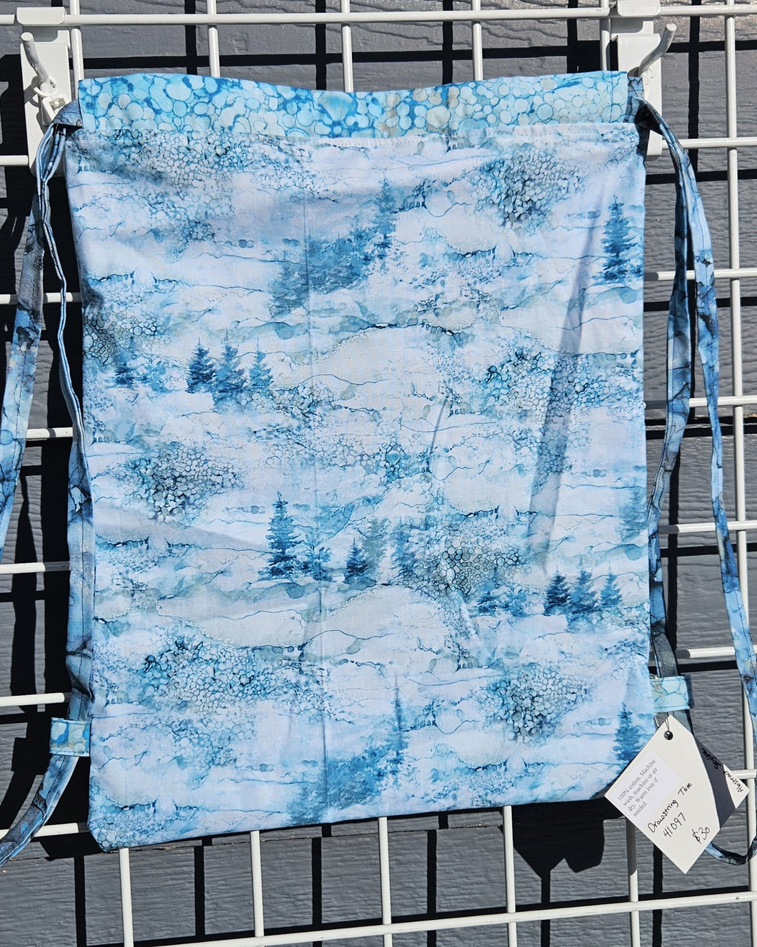 Cotton Drawstring Tote - Abstract Skyline