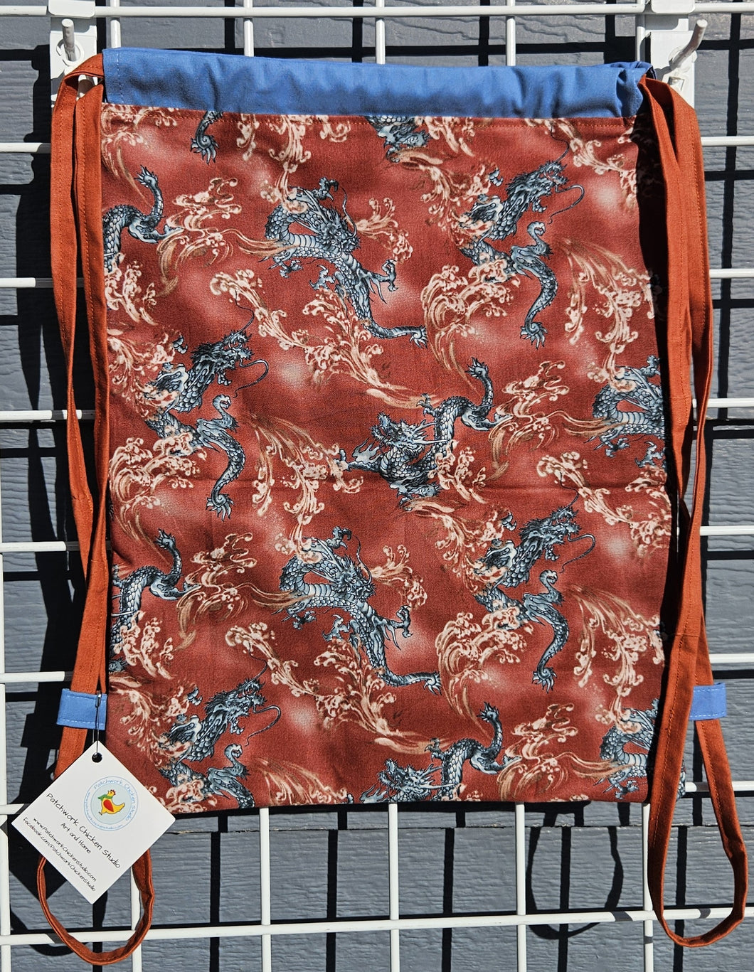 Cotton Drawstring Tote - Dragons