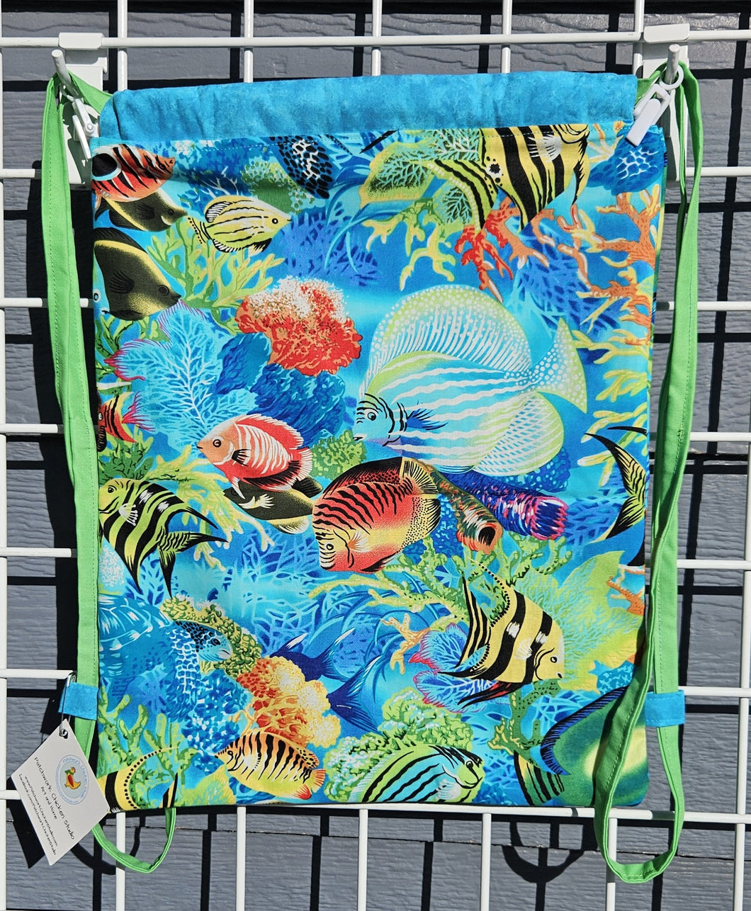 Cotton Drawstring Tote - Sea Life