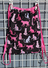 Load image into Gallery viewer, Cotton Drawstring Tote - Pink Cats