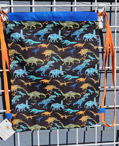 Cotton Drawstring Tote - Stamped Dinos