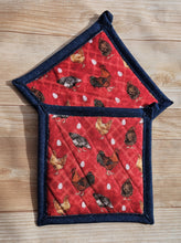 Load image into Gallery viewer, Pot Holders - Chickens on Red Plaid