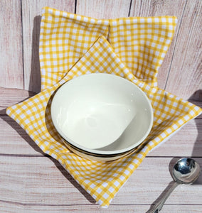 Bowl Cozies - Yellow Gingham